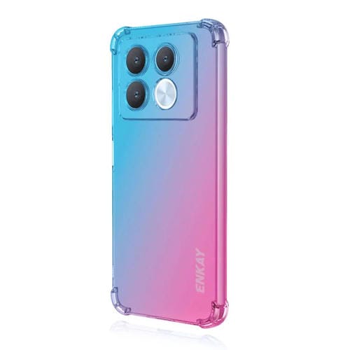 Funda TPU Enkay Hat-Prince con Bolsa de Aire y Diseño Sombrero para Infinix Note 40 5G (Azul y Rosa)