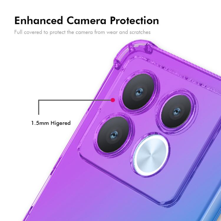 Funda TPU Enkay Hat-Prince con Diseño Sombrero y Bolsa de Aire para Infinix Note 40 5G (Morado y Azul)
