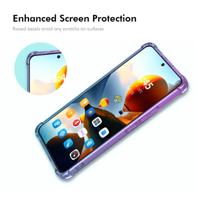 Funda TPU Enkay Hat-Prince para Tecno Pova 5 4G con Bolsa de Aire y Degradado (Azul y Rosa)