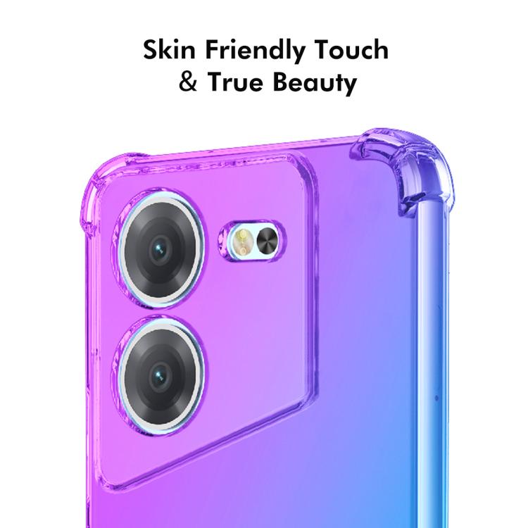 Funda TPU Enkay Hat-Prince para Tecno Pova 5 4G con Bolsa de Aire y Degradado (Azul y Rosa)