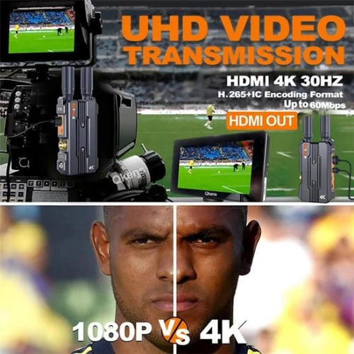 Extensor Inalámbrico 4K HD Bovbox 098 para Cámaras DSLR SDI HDMI Monitor de Video Interfaz Dual Enchufe Estadounidense