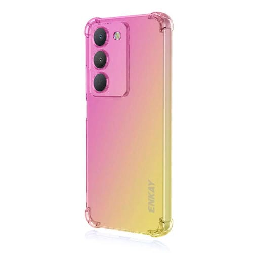 Funda de TPU con Diseño de Enkay Hat-Prince con Degradado y Airbag para Realme 14X India/V60 Pro (Oro Rosa)