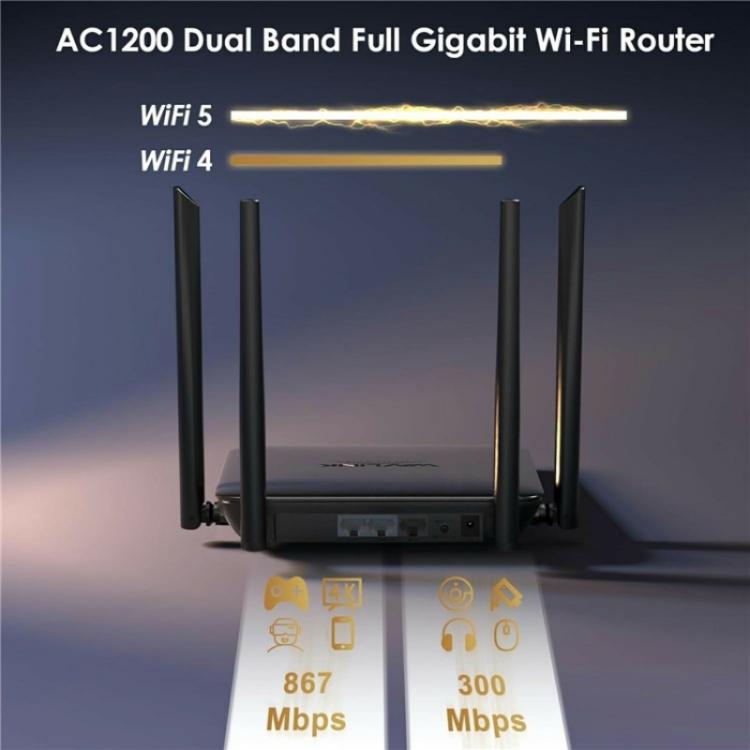 Enrutador Gigabit Ethernet WAVLINK WN530HG4 doble banda AC1200 MU-MIMO enchufe EE. UU.