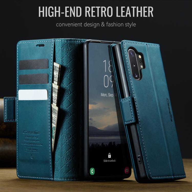 Funda CaseMe 033 para Samsung Galaxy Note10+, forro de piel de becerro, microfibra y bloqueo RFID (verde)