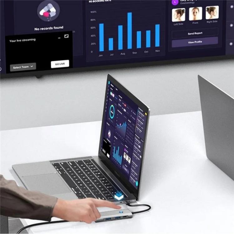 2426 Apagado de pantalla con una sola tecla Tipo-C a 2 x USB 3.2, HD, PD100W, 2 x concentrador USB-C 3.2