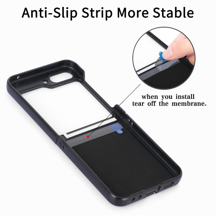 Funda trasera de cuero con textura de fibra de carbono para Samsung Galaxy Z Flip 7 5G (verde)