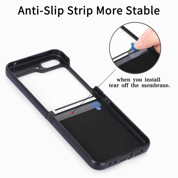 Funda trasera de cuero vintage para Samsung Galaxy Z Flip 7 5G (azul)