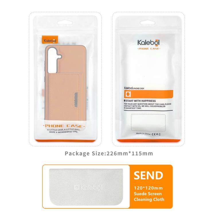 Funda de cuero plegable triple con imán fuerte Kalebol para Samsung Galaxy Z Fold7 (negro)