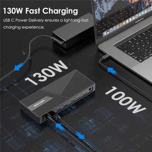 Estación de carga WAVLINK UG69PD24 12 en 1 PD 100 W para Thunderbolt 4/3 (Reino Unido)