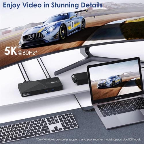 Estación de carga WAVLINK UG69PD24 12 en 1 PD 100 W para Thunderbolt 4/3 (UE)