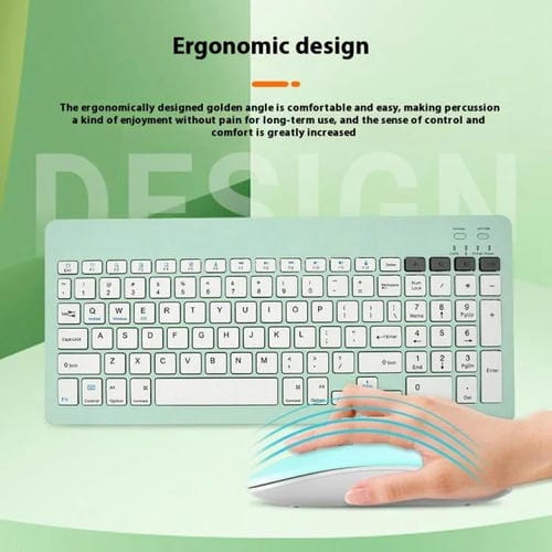 Teclado inalámbrico Bluetooth 2858+030 con ratón silencioso 800/1200/1600 DPI (Blanco)