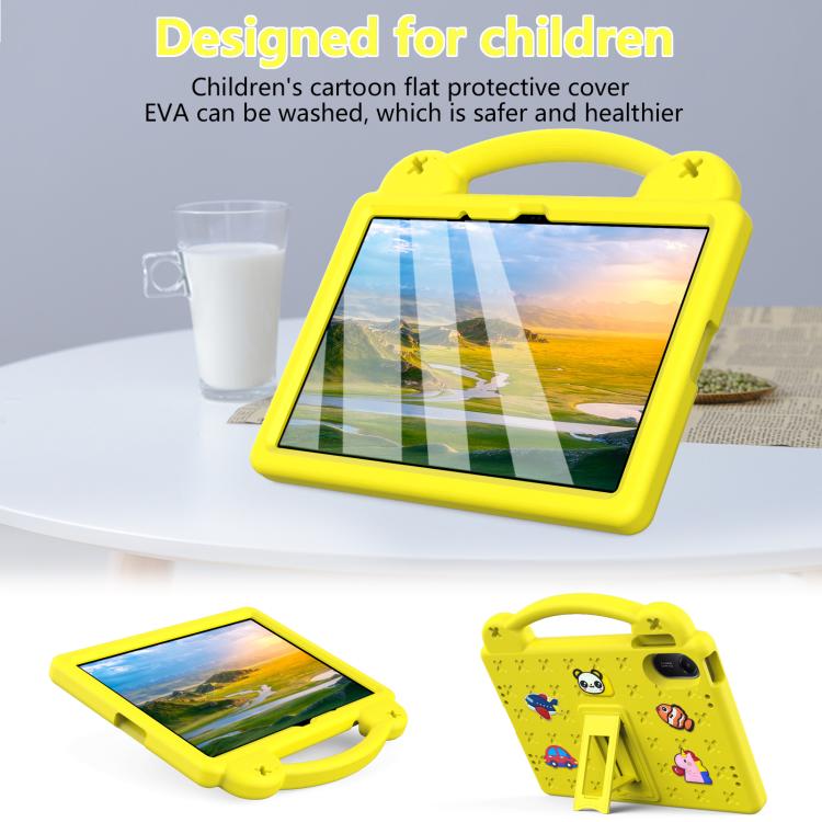 Funda de EVA a prueba de golpes para Xiaomi Redmi Pad 2 11 2025 con asa y soporte para niños (amarilla)