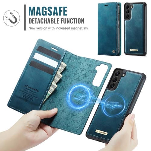 Funda de cuero desmontable CaseMe C49 con bloqueo RFID magnético para Samsung Galaxy S22+ 5G (verde)