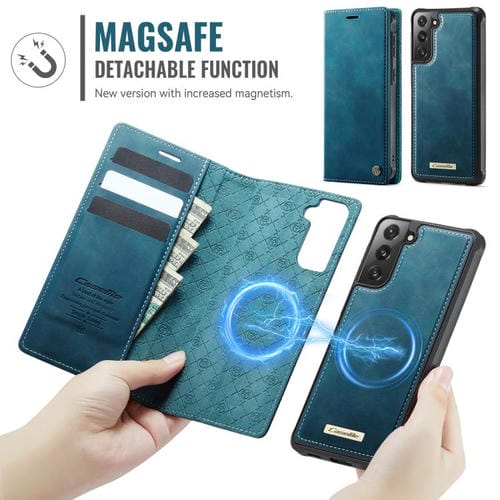 Funda de cuero desmontable CaseMe C49 con bloqueo RFID magnético para Samsung Galaxy S21 5G (verde)