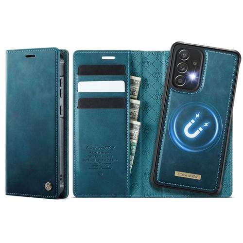 Funda de cuero desmontable CaseMe C49 con bloqueo RFID magnético para Samsung Galaxy A52/A52s (verde)