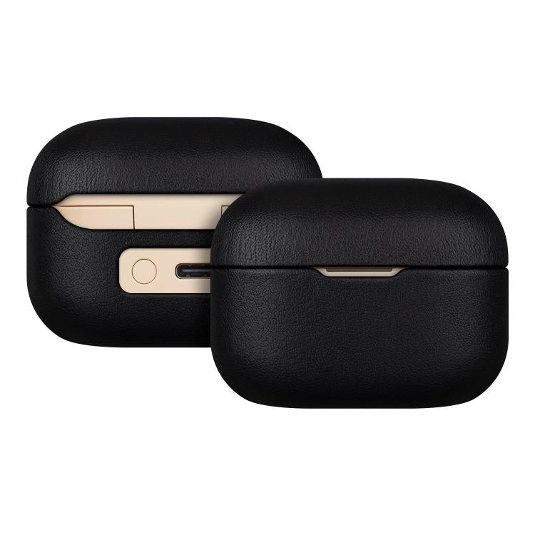 Funda protectora de cuero genuino granulado para auriculares Bluetooth Sony LinkBuds S (negro)