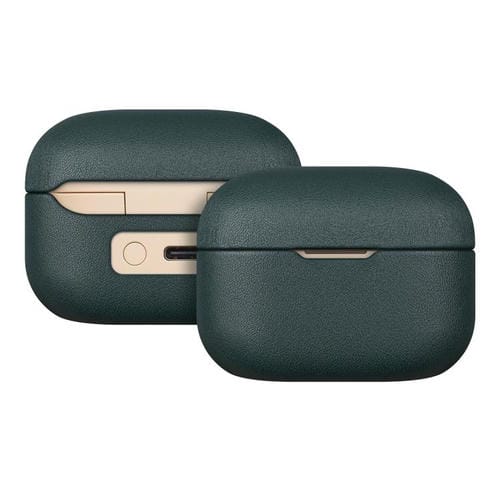 Funda protectora de cuero genuino granulado para auriculares Bluetooth Sony LinkBuds S (verde abeto)