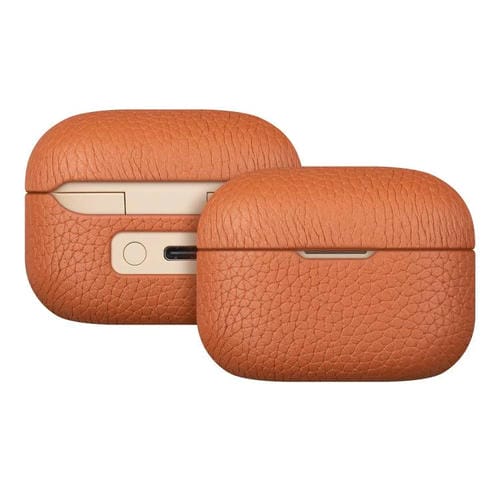 Funda protectora de cuero genuino con estampado de lichi para auriculares Bluetooth Sony LinkBuds S (marrón)