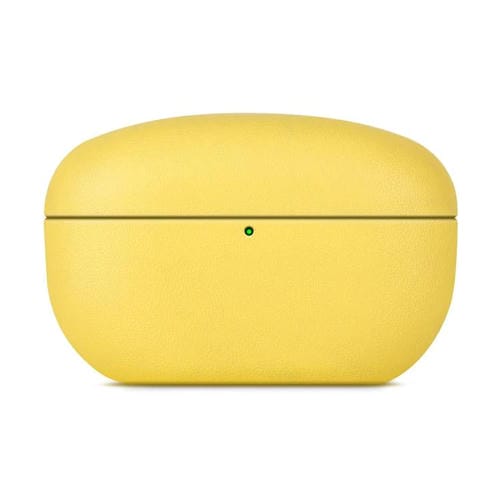 Funda protectora de cuero genuino granulado para auriculares Bluetooth Sony WF-1000XM5 (amarilla)