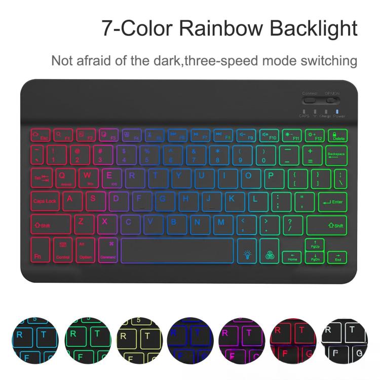 Funda protectora de cuero con teclado Bluetooth retroiluminado y colorido para iPad Pro 11 2024 (verde suave)