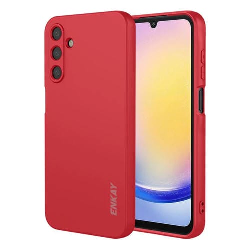 ENKAY - Funda de silicona líquida suave y a prueba de golpes para Samsung Galaxy A16 4G/5G (roja)