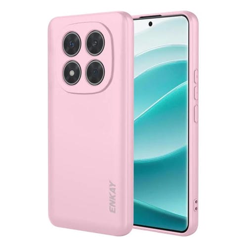 ENKAY - Funda de silicona líquida suave a prueba de golpes para Redmi Note 14 Pro 5G Global (rosa)