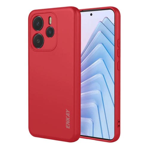 Funda ENKAY de silicona líquida suave y a prueba de golpes para Redmi Note 14 4G (164 mm) (rojo)
