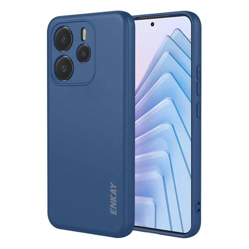 Funda ENKAY de silicona líquida suave y a prueba de golpes para Redmi Note 14 4G (163 mm) (azul oscuro)
