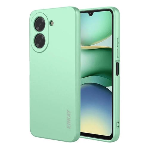 Funda ENKAY de silicona líquida suave y resistente a los golpes para Redmi A5 4G (171 mm) (verde claro)