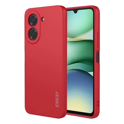 Funda ENKAY de silicona líquida suave y resistente a los golpes para Redmi A5 4G (171 mm) (roja)
