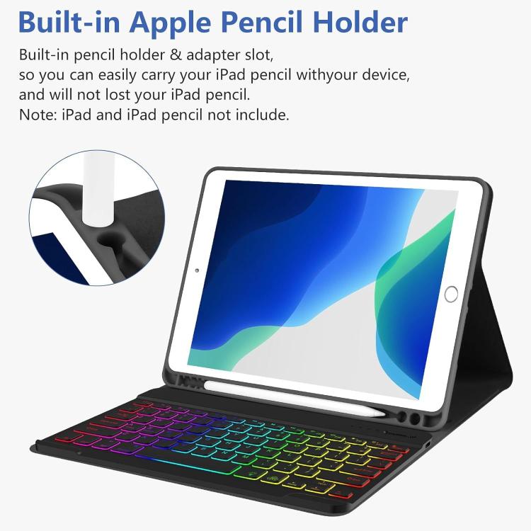 Funda con teclado magnético Bluetooth a color para iPad 2022 (negro premium)