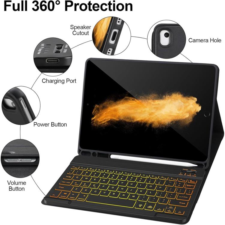 Funda magnética con teclado Bluetooth para iPad Air 2022/2020 de 10,9 pulgadas (azul cielo)