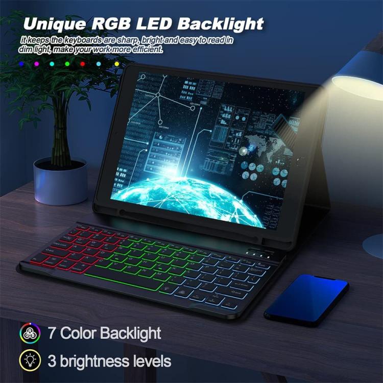 Funda magnética con teclado Bluetooth para iPad Air 2022/2020 de 10,9 pulgadas (morado lavanda)