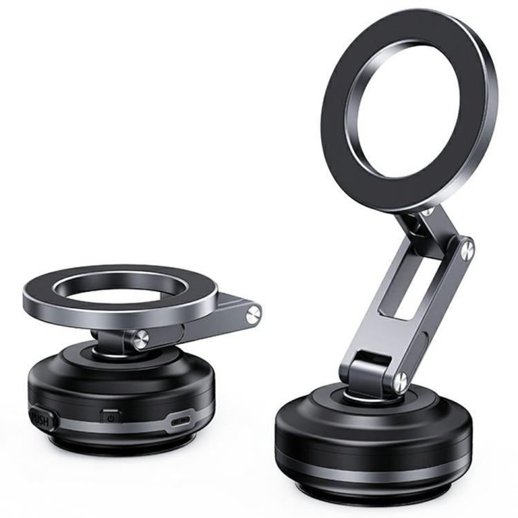 Soporte de teléfono para coche con brazo plegable X63 y ventosa de aleación de aluminio (gris)
