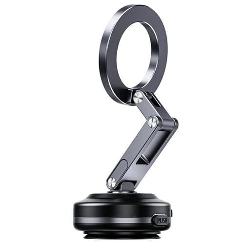 Soporte de teléfono para coche con brazo plegable X63 y ventosa de aleación de aluminio (gris)