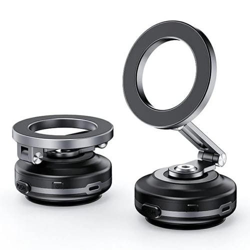 Soporte magnético plegable para teléfono de coche X64 con ventosa eléctrica para smartphones (gris oscuro)