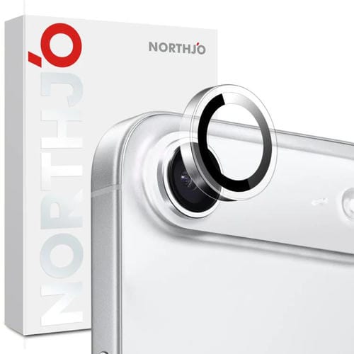 Protector de lente de cámara NORTHJO para iPhone 17 Air, película de vidrio templado con anillo transparente (transparente)