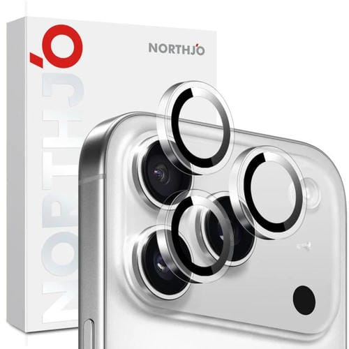 Protector de lente de cámara NORTHJO con anillo transparente de vidrio templado para iPhone 17 Pro/17 Pro Max (transparente)