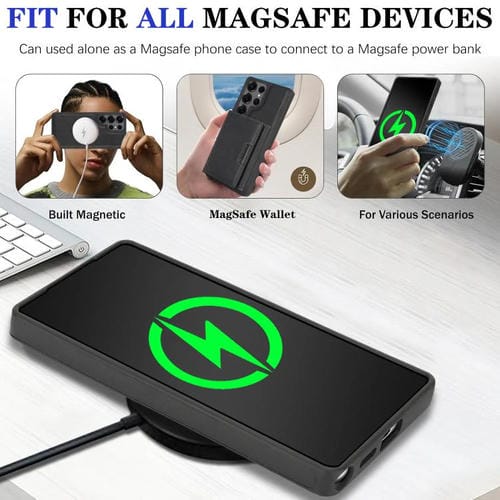 Funda de cuero con tres pliegues y adhesivo lateral para Samsung Galaxy S24 Ultra 5G (negro)