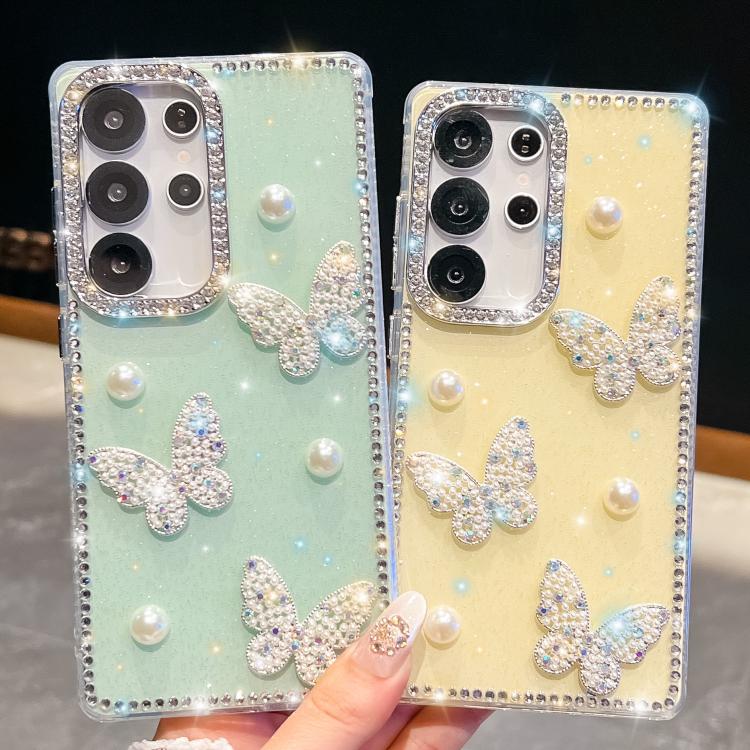 Funda para Samsung Galaxy A56 5G con diseño de mariposa, con purpurina y diamantes, a prueba de golpes (rosa claro)