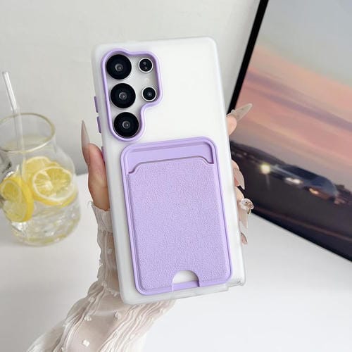 Funda de cuero con textura para Samsung Galaxy S23 Ultra 5G, a prueba de golpes (morado)