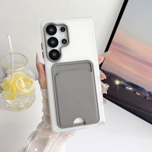 Funda de cuero con textura para Samsung Galaxy S23 Ultra 5G, a prueba de golpes (gris)