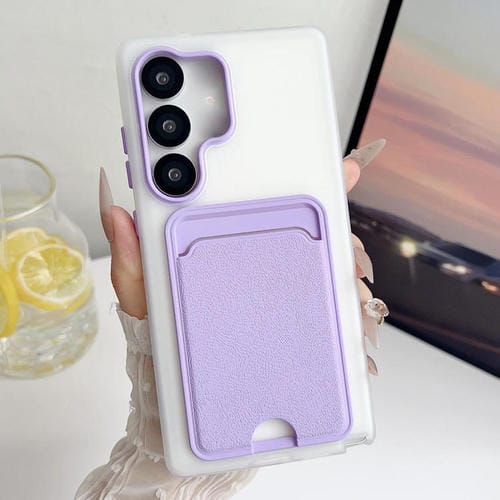 Funda de cuero con textura para Samsung Galaxy S23 FE 5G, a prueba de golpes (morado)