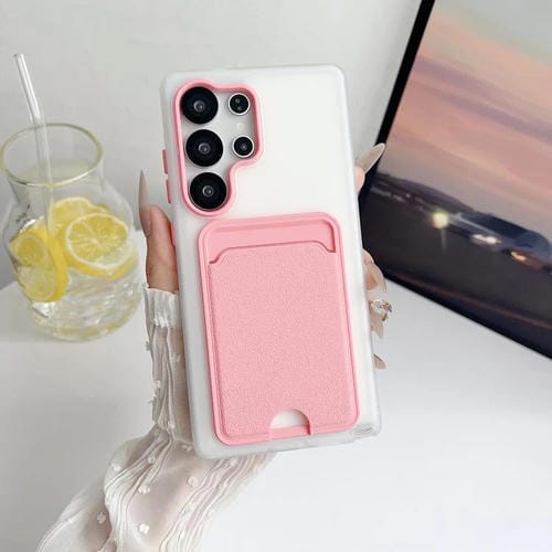 Funda de cuero con textura para Samsung Galaxy S24 Ultra 5G, a prueba de golpes (rosa)