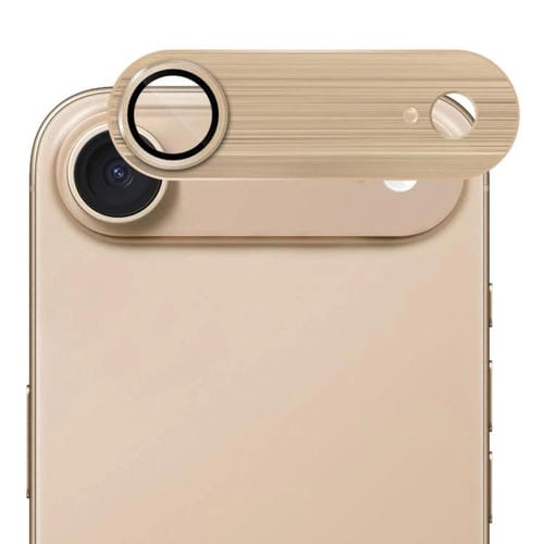ENKAY - Lente de cámara antirreflejos de aleación de aluminio cepillado con película de vidrio templado (dorado) para iPhone 17 Air