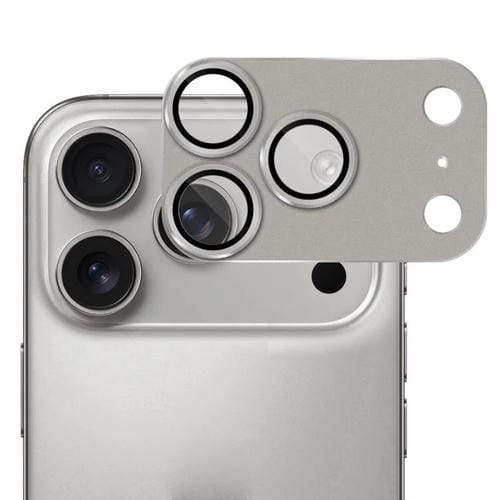 ENKAY - Lente de cámara antirreflejos con armadura esmerilada y película de vidrio templado de aleación de aluminio (gris) para iPhone 17 Pro