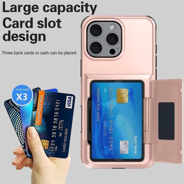 Funda abatible para iPhone 15 Pro, con tarjetero, a prueba de golpes (verde militar)