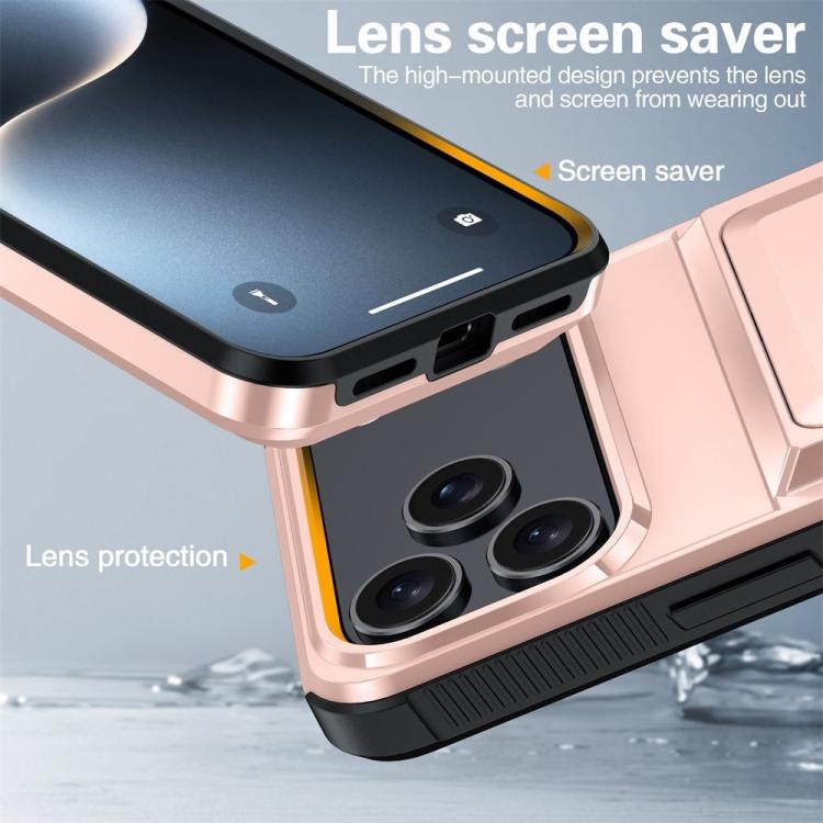 Funda abatible para iPhone 17 Pro Max con tarjetero Kalebol, a prueba de golpes (roja)