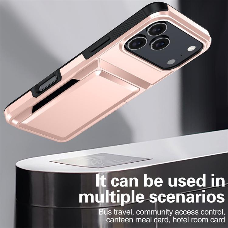 Funda abatible para iPhone 17 Pro Max con tarjetero Kalebol, a prueba de golpes (roja)
