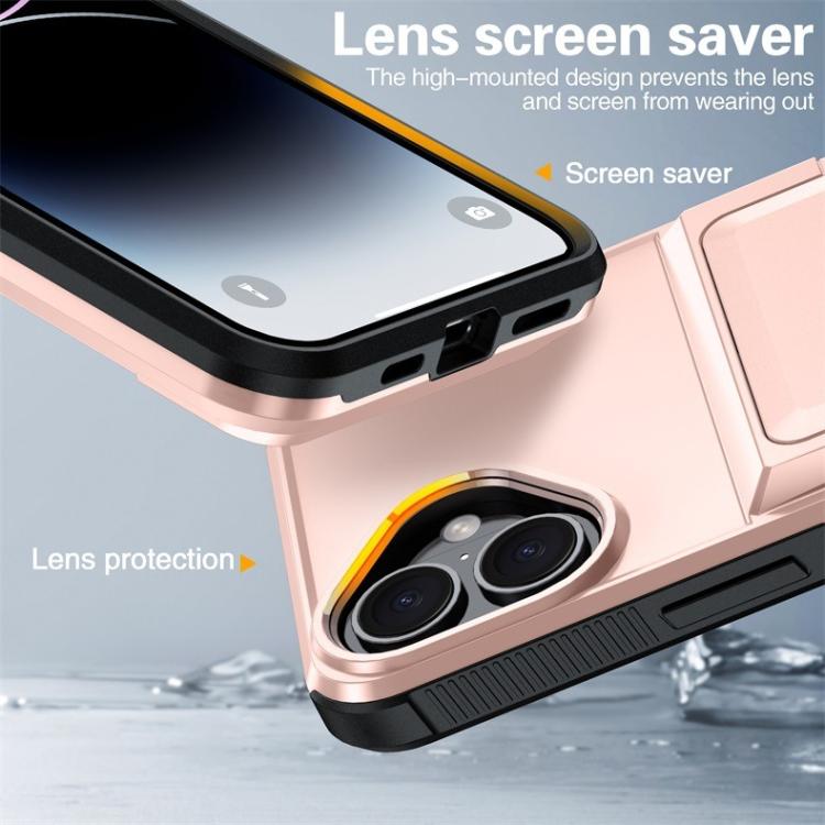 Funda abatible para iPhone 17, con tarjetero, a prueba de golpes (roja)